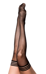 Kixies Taylor (Black) – Sheer Thigh Highs Size A > Clothes > Hosiery > Stockings - Tophatter Daily Deals