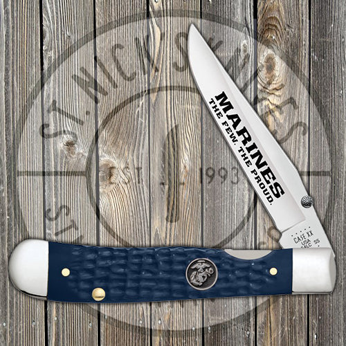 Case TrapperLock - USMC - Synthetic Navy Blue - 13196 Traditional Knives - Tophatter Daily Deals