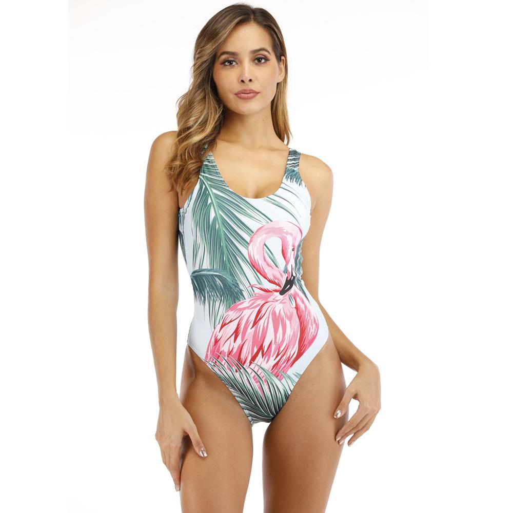 Sexy Women's new flamingo print swimsuit one-piece swimsuit Swimwear - Tophatter Daily Deals