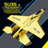RC Plane SU35 Foam Fighter With LED Lights Night Flying - Tophatter Daily Deals