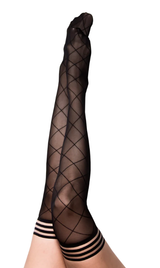 Kixies Anna Sheer Diamond Thigh Highs Size A > Clothes > Hosiery > Stockings - Tophatter Daily Deals