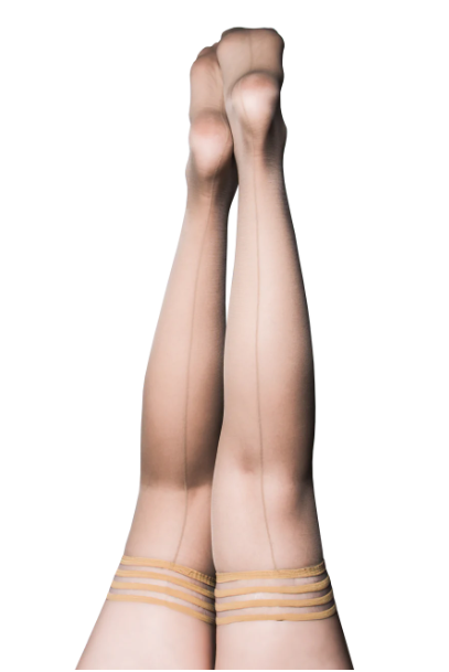 Kixies Vanessa Nude Sheer Thigh-Highs with Back Seam and Cuban Heel Size C > Clothes > Hosiery > Stockings - Tophatter Daily Deals