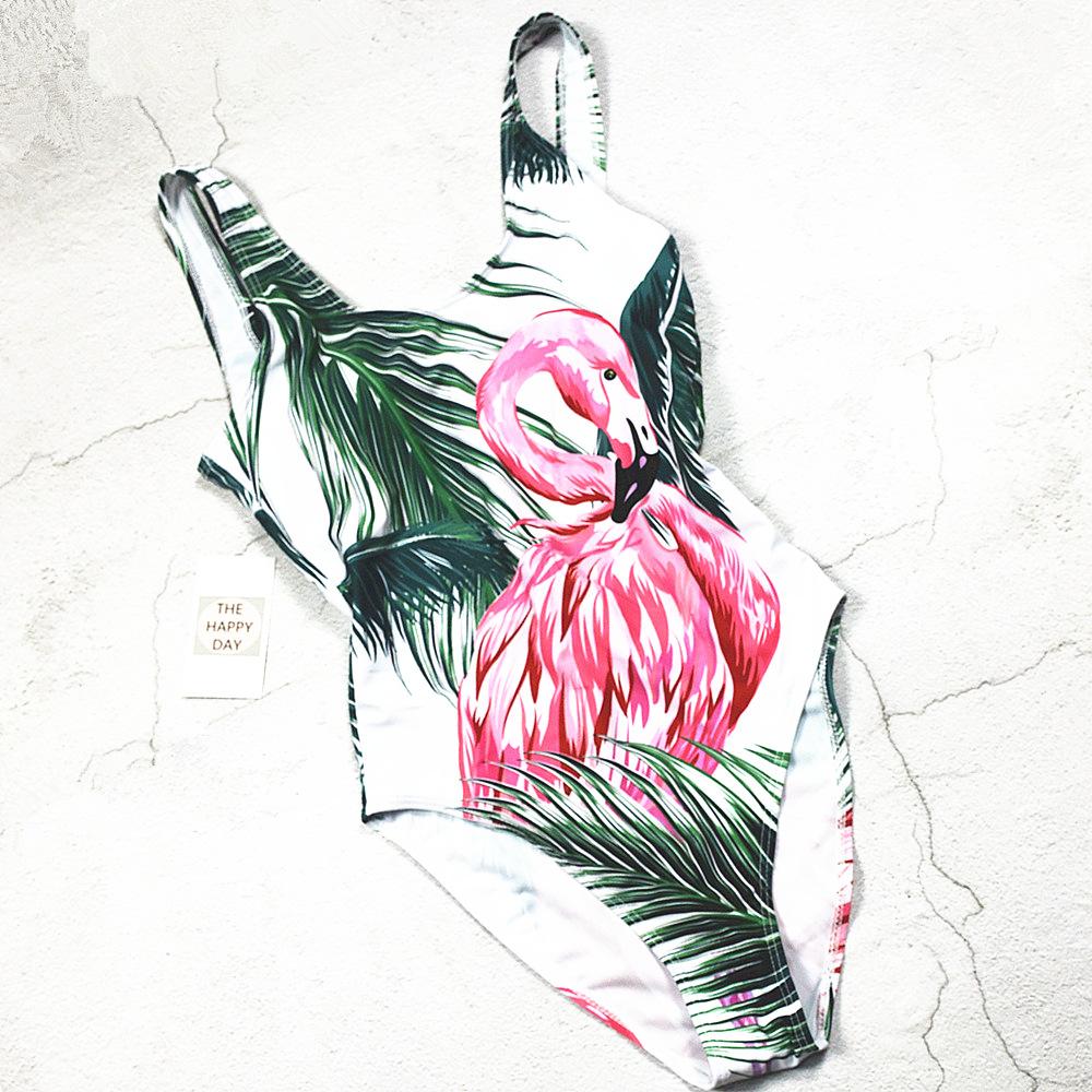 Sexy Women's new flamingo print swimsuit one-piece swimsuit Swimwear - Tophatter Daily Deals