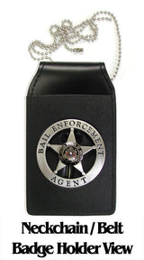 Four in One Custom Cut Leather Badge Case with 30" Chain - Tophatter's Weapons'N'Deals Badge Holders - Tophatter Daily Deals