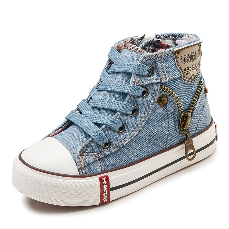 Autumn Expert Skill Children Casual Shoes Boys Girls Sport Shoes Breathable Denim Sneakers Kids Canvas Shoes Baby Boots Light Blue 0 - Tophatter Daily Deals