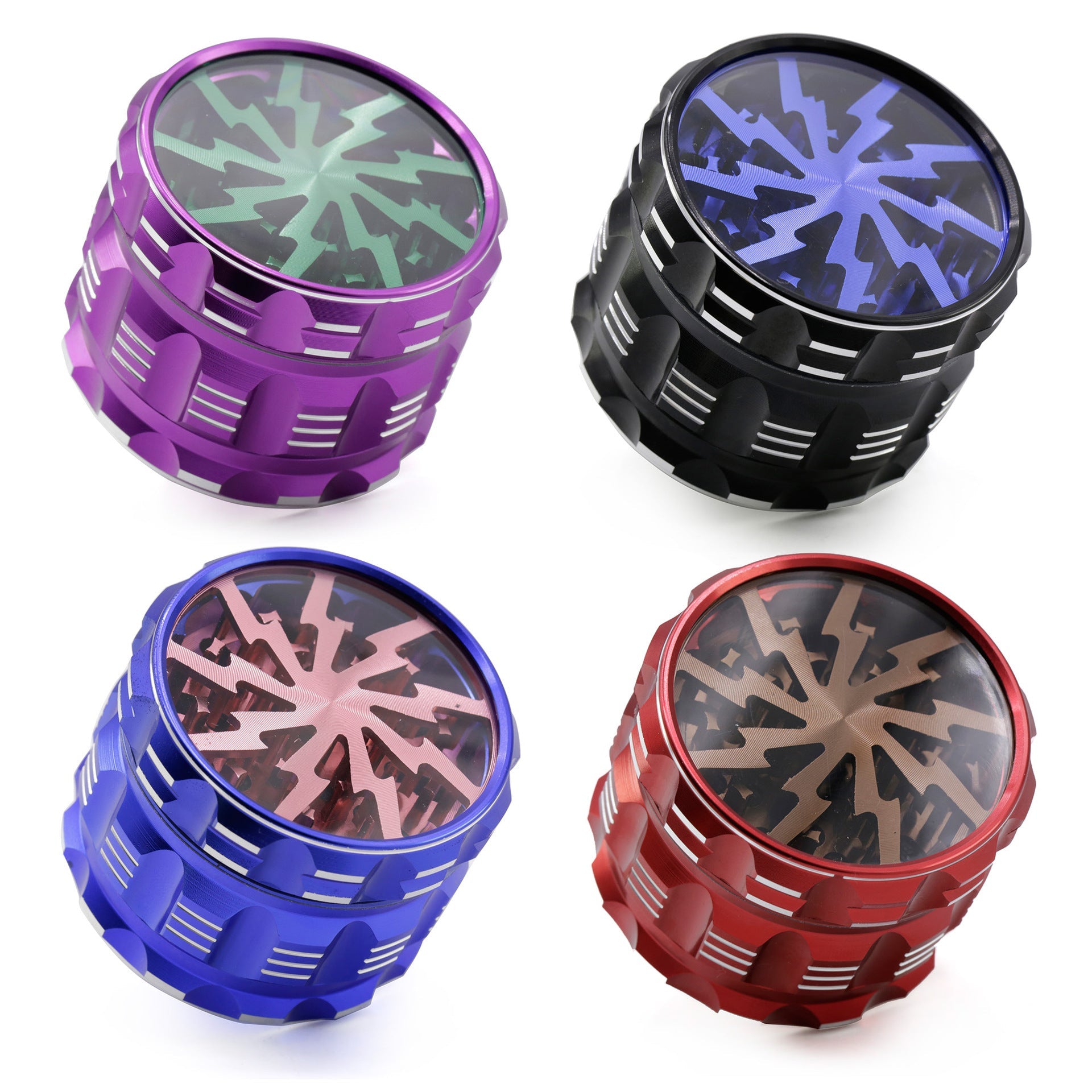 Aluminum alloy four-layer smoke grinder 0 - Tophatter Daily Deals