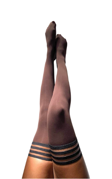 Kixies Autumn Chocolate Nude Thigh Highs Size C – No Slip Grip > Clothes > Hosiery > Stockings - Tophatter Daily Deals