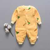 Autumn and winter flannel fleece warmth one-piece romper Yellow 0 - Tophatter Daily Deals