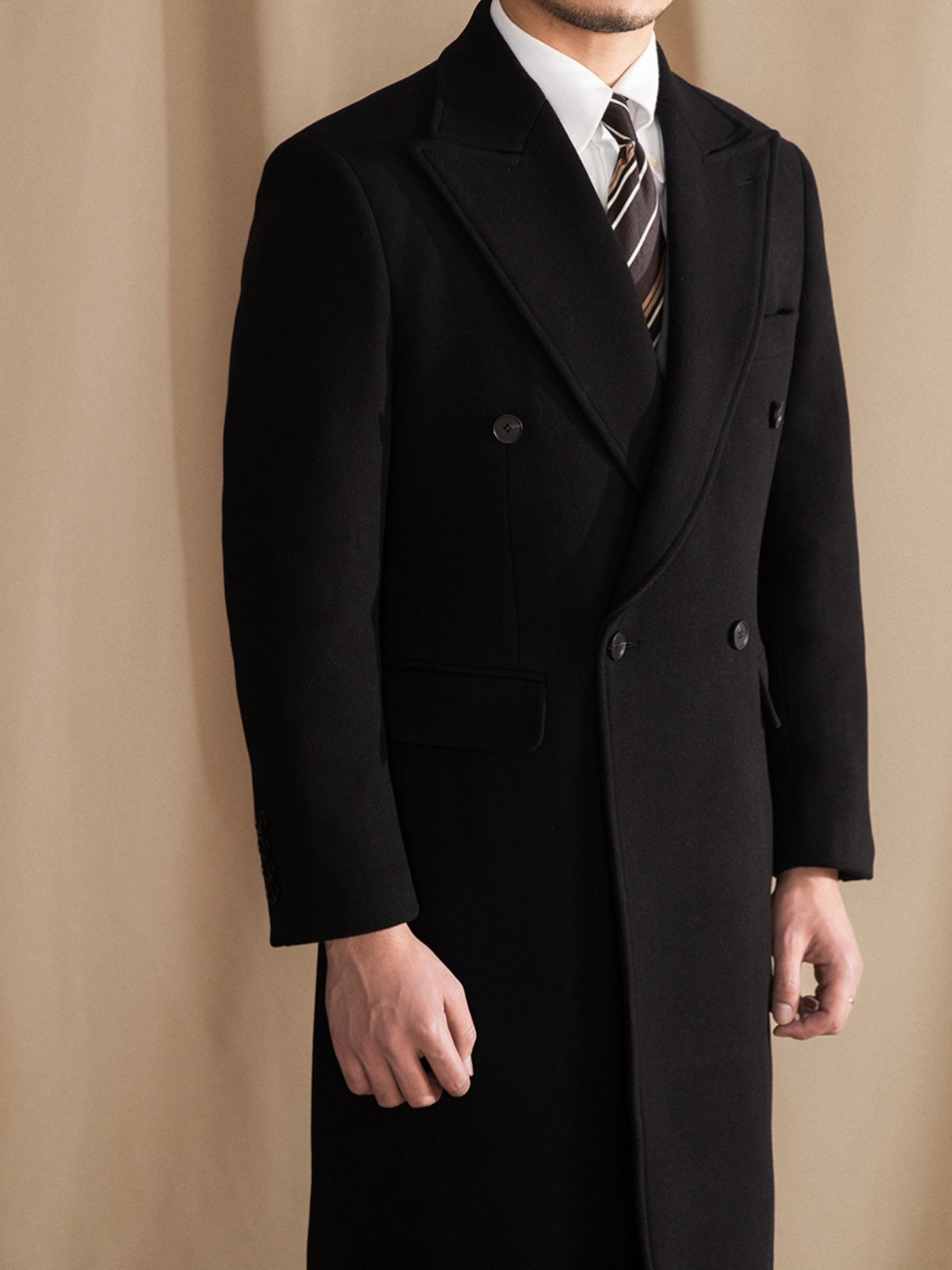 Insulating Men's Double-Breasted Midcoat - Wool, Winter 3D Changing Face Moving Picture Frame - Tophatter Daily Deals