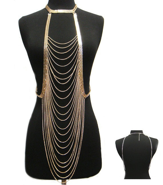 Body chain jewelry long necklace 0 - Tophatter Daily Deals