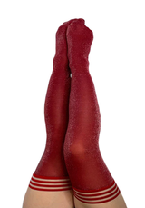 Kixies Holly Shimmer Cranberry Thigh-High Tights Size B > Clothes > Hosiery > Stockings - Tophatter Daily Deals