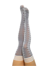 Kixies Par 4 Grey Argyle Thigh-High Stockings Size C > Clothes > Hosiery > Stockings - Tophatter Daily Deals