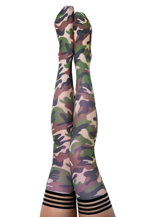 Kixies Alex Camo Thigh High Stockings Size C with No Slip Grip > Clothes > Hosiery > Stockings - Tophatter Daily Deals