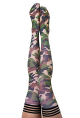Kixies Alex Camo Thigh High Stockings Size C with No Slip Grip > Clothes > Hosiery > Stockings - Tophatter Daily Deals