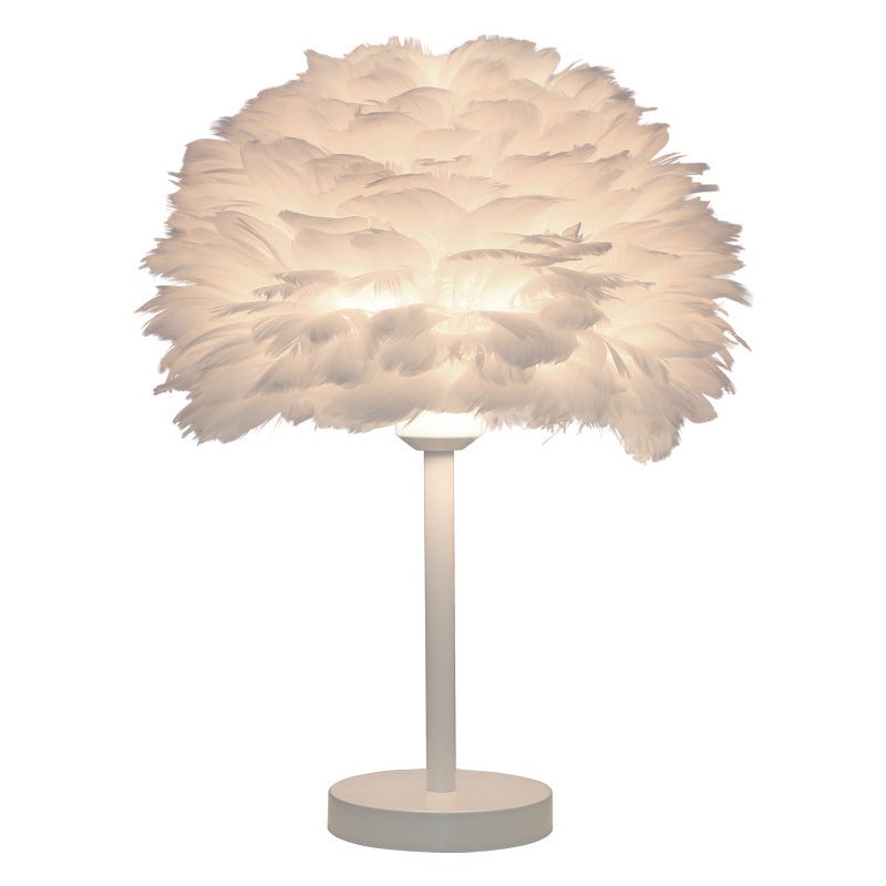 Bedroom Artistic Lamp Feather Table Lamp 0 - Tophatter Daily Deals
