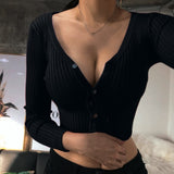 Fitted Womens Cropped Cardigan - Ribbed Knit, Casual 3D Changing Face Moving Picture Frame - Tophatter Daily Deals