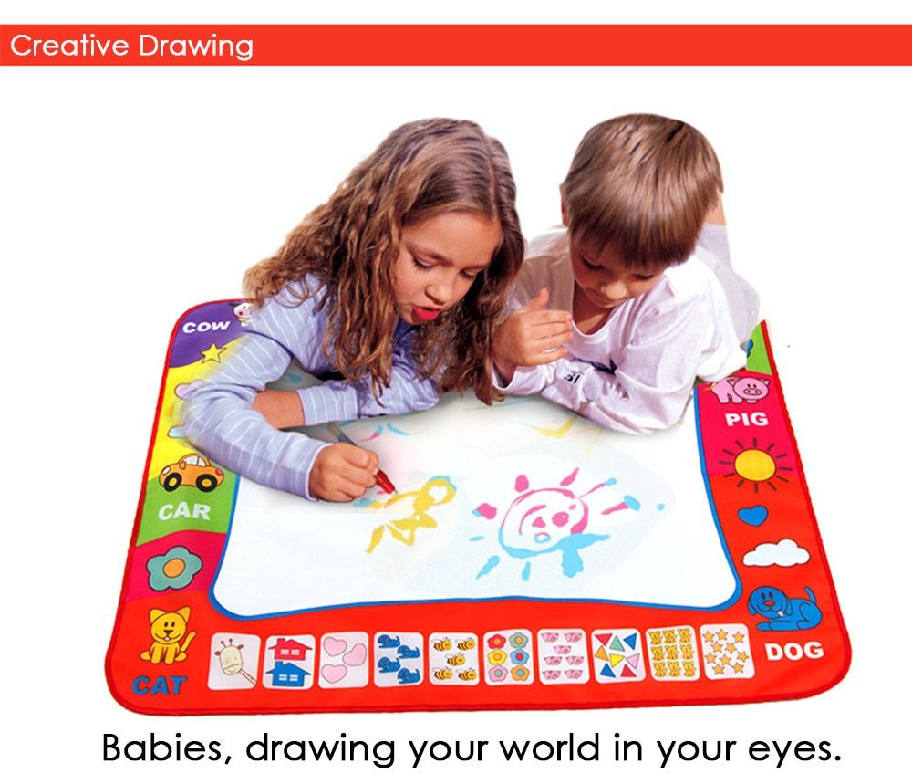 80 x 60cm Baby Kids Add Water with Magic Pen Doodle Painting Picture Water Drawing Play Mat in Drawing Toys Board Gift Christmas 0 - Tophatter Daily Deals