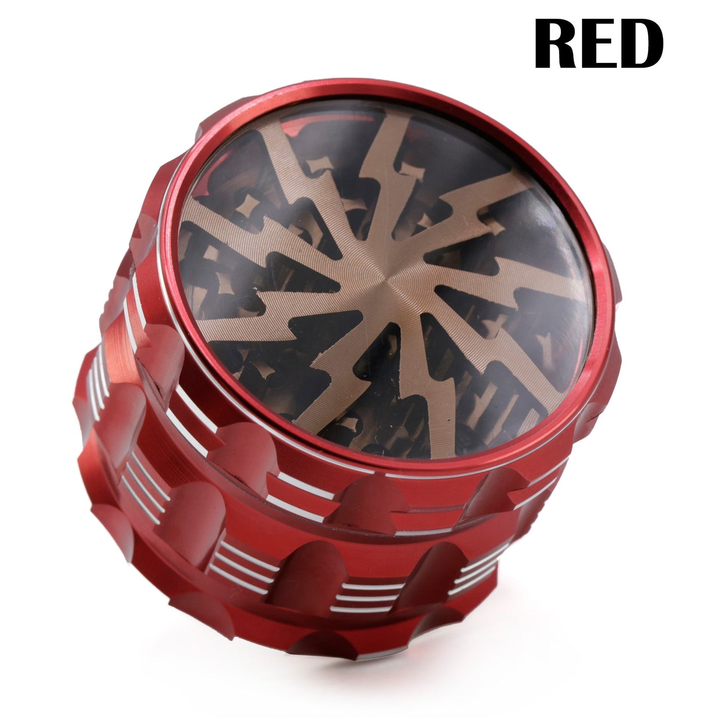 Aluminum alloy four-layer smoke grinder Red 0 - Tophatter Daily Deals