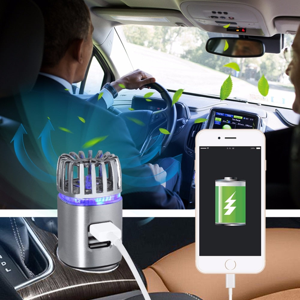2 in 1 Car Charger Air Purifier 0 - Tophatter Daily Deals