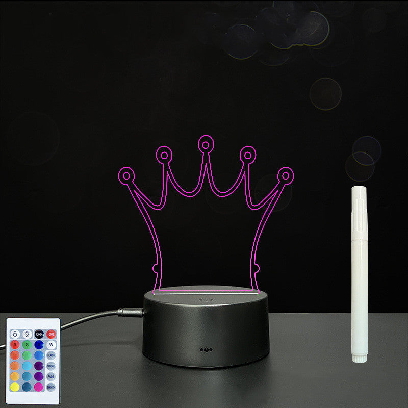 3D Acrylic Board Handwriting Message Board LED Light Style5 Black B 0 - Tophatter Daily Deals