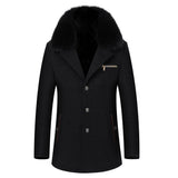 Warm Classic Men's Coat - Single-Breasted, Polyester Black 3D Changing Face Moving Picture Frame - Tophatter Daily Deals