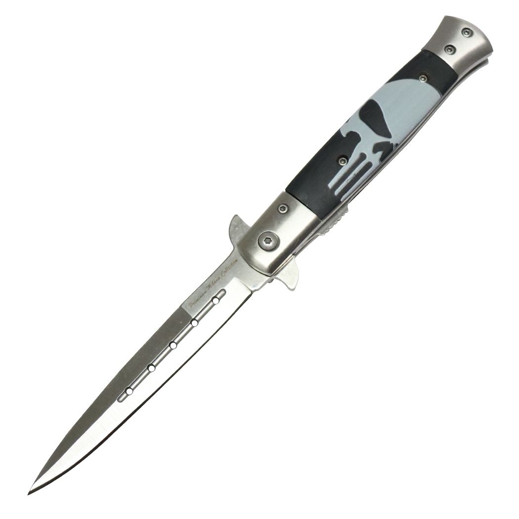 9" Premium Collection Spring Assisted Knife 3D Printed Handle Satin Finished Blade - Tophatter Daily Deals