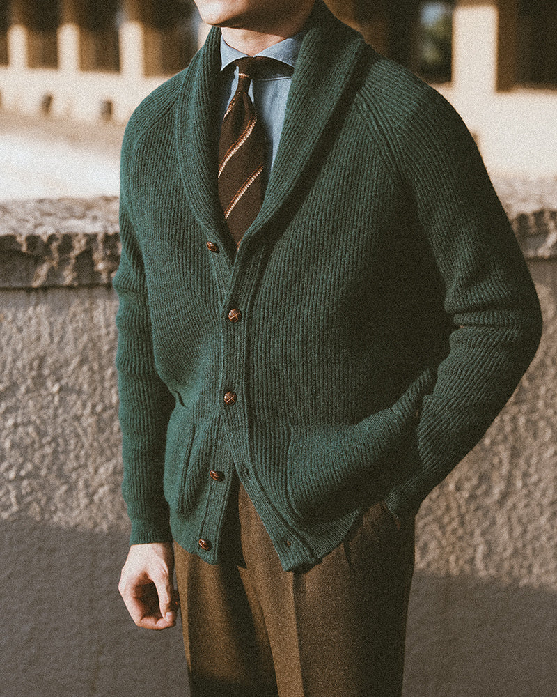 Warm Men's Shawl Collar Cardigan - Ribbed Knit, For Fall Dark green 3D Changing Face Moving Picture Frame - Tophatter Daily Deals