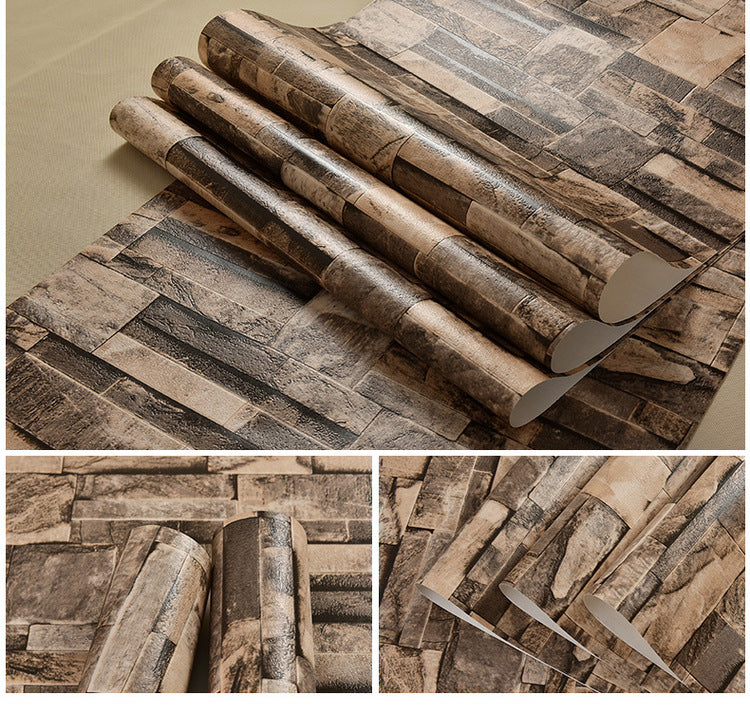 3D 3D PVC imitation marble wallpaper Khaki 0 - Tophatter Daily Deals