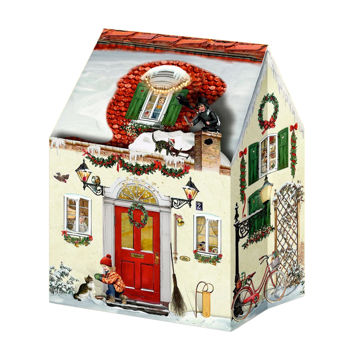 Mini Pop-up Christmas Advent Calendar House with 24 Glittery Doors & Envelope Advent Calendar - Tophatter Daily Deals