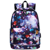 Backpack Female Backpack Computer Rechargeable Schoolbag Blue 16 inches 0 - Tophatter Daily Deals