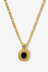 18K Gold Plated Inlaid Rhinestone Pendant Necklace Black One Size Necklaces - Tophatter Daily Deals