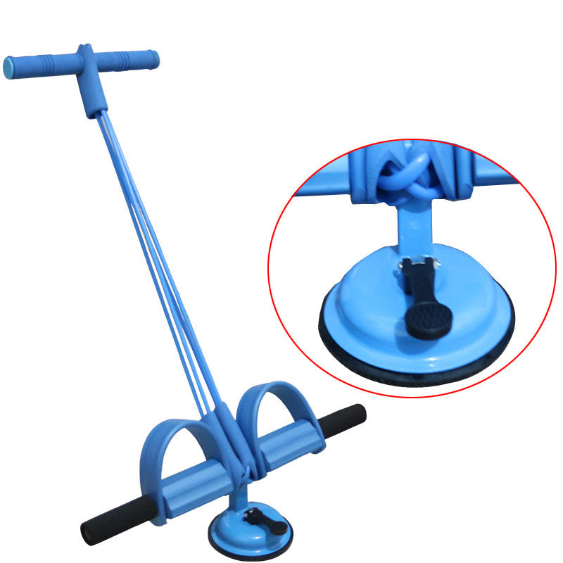 4 Tubes Latex Foot Elastic Pull Rope Expander Pedal Resistance Band Fitness Sit Up Pull Rope Blue 0 - Tophatter Daily Deals