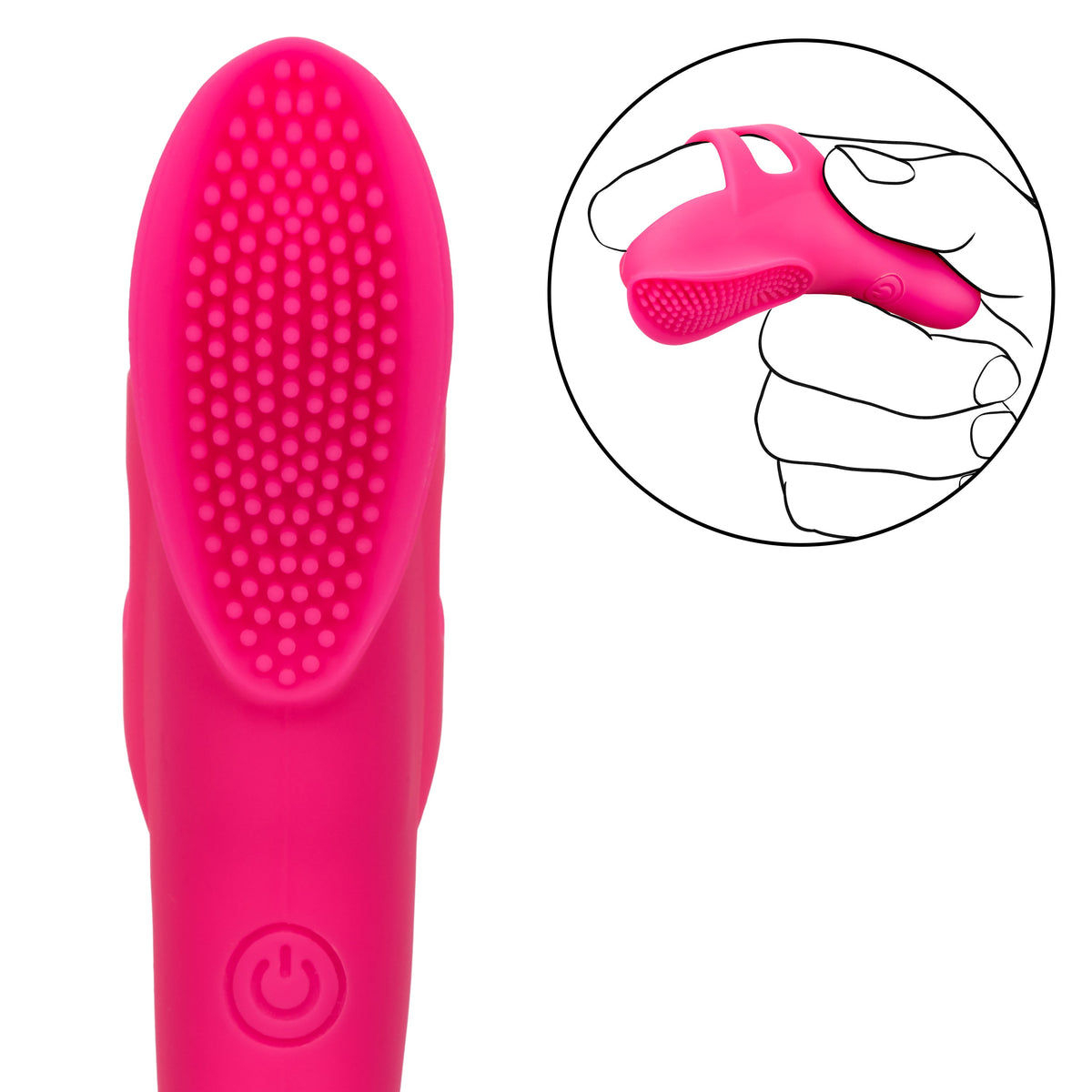 Neon Vibes The Nubby Vibe Pink Silicone Finger Teaser with 10 Functions and Rechargeable > Vibrators > Finger Vibrators - Tophatter Daily Deals