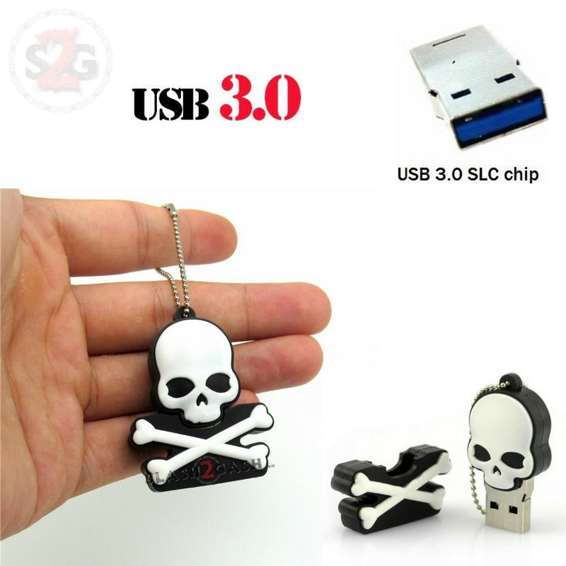Skull & Crossbones USB Flash Drive 3.0 Memory Stick 16/32gb 10x FASTER! 16GB 3.0 USB Flash Drive - Tophatter Daily Deals