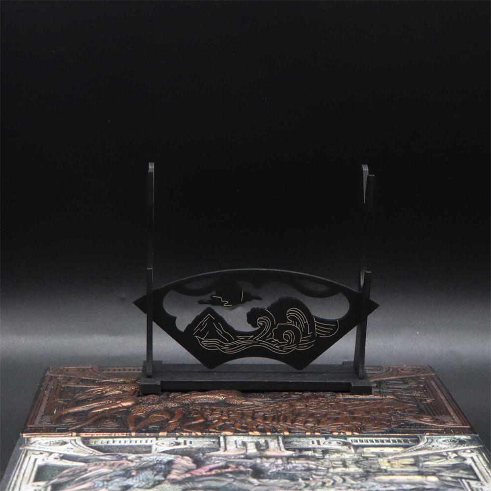 2-Layer Wooden Landscape Pattern Weapon Display Holder - Tophatter Daily Deals