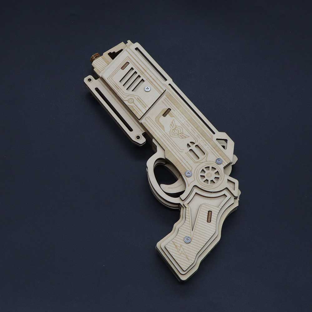 3D Wooden Rubber Band Gun Model Kit - Tophatter Daily Deals