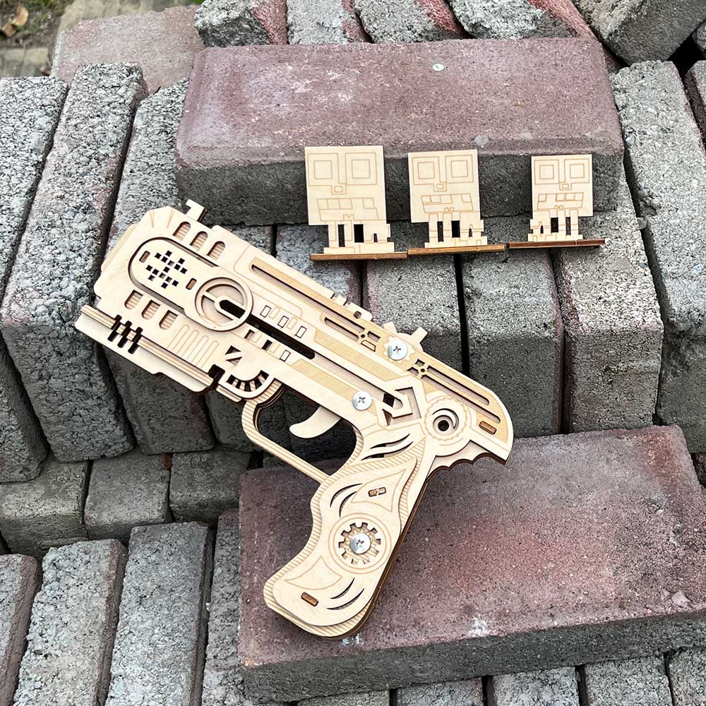 3D Wooden Kit Training Dragon Rubber Band Pistol Model Kit - Tophatter Daily Deals