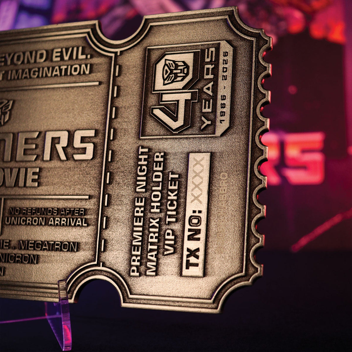 Transformers: The Movie – Limited Edition 40th Anniversary Metal Replica Movie Ticket Collectible Replica - Tophatter Daily Deals