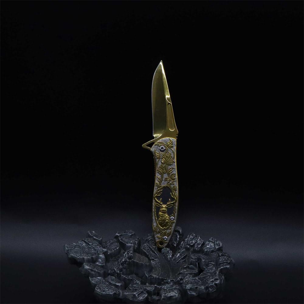 Fantastic Reindeer in the Mirror Folding Knife - Tophatter Daily Deals