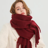 Oversized Cozy Women’s Winter Scarf -Blanket Style Cashmere Wine red One Size - Tophatter Daily Deals