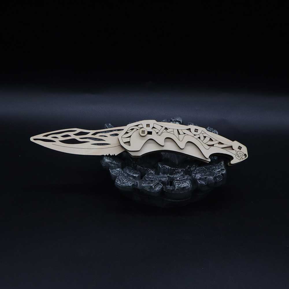 3D Folding Knife Puzzle Wooden Model Kit - Tophatter Daily Deals