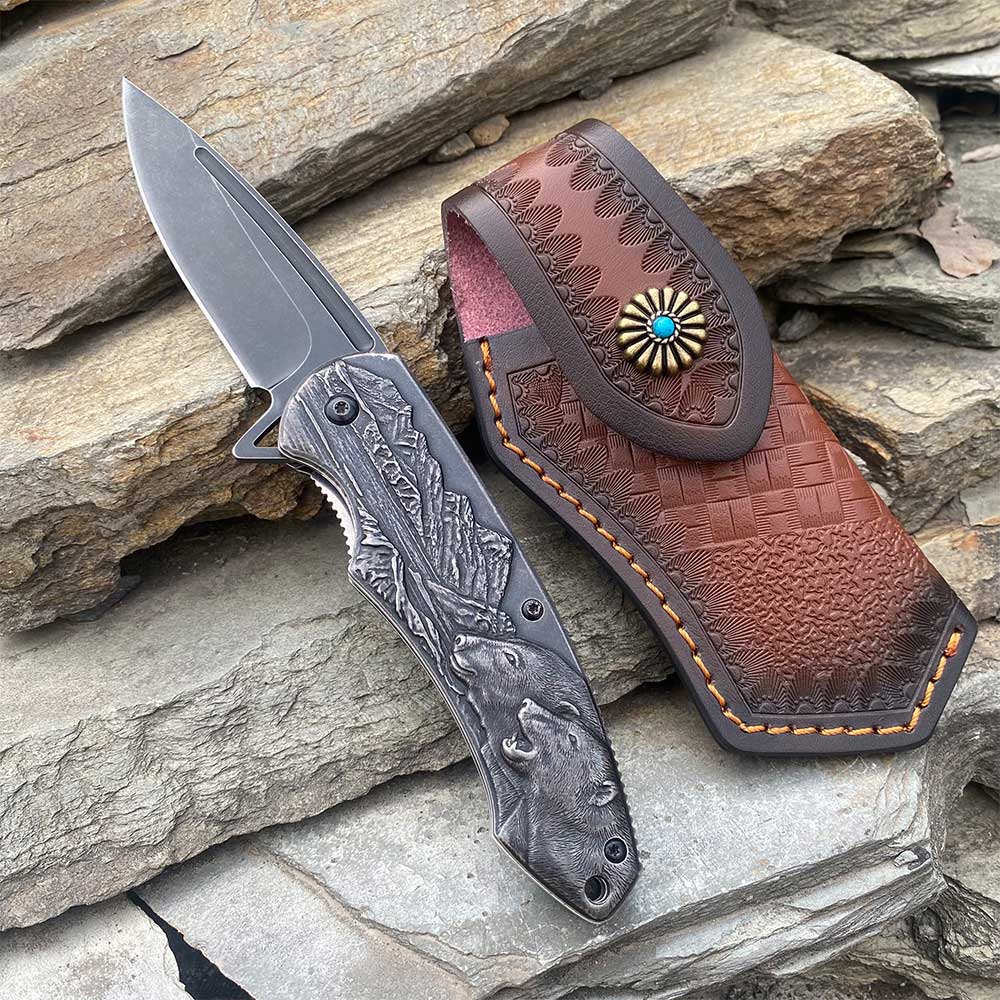 Bear Folding Knife Handy Tool Knife & Case A - Tophatter Daily Deals