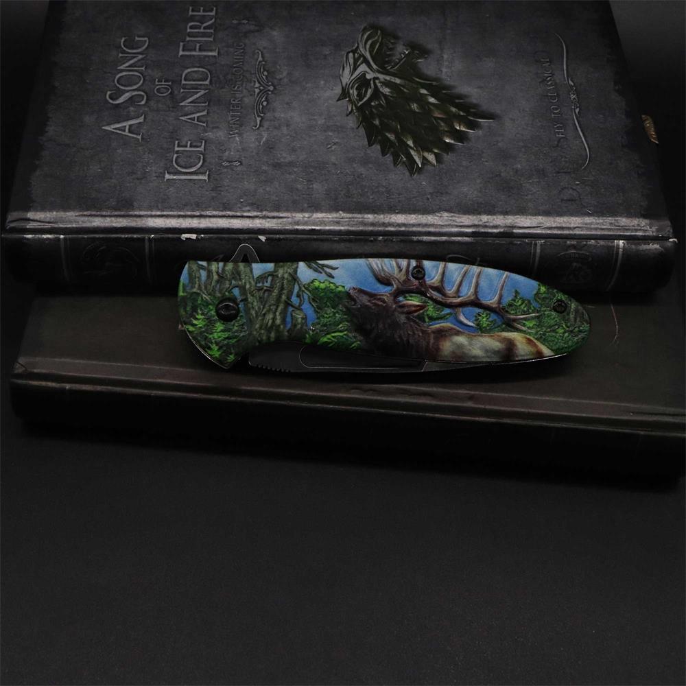 Male Deer Folding Knife Portable Camping Tool - Tophatter Daily Deals