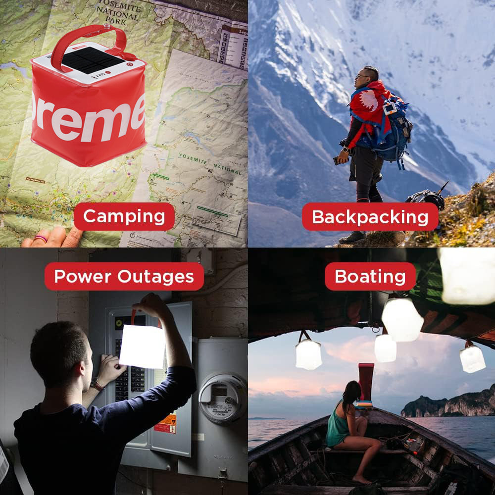 Hakol Solar Camping Lantern - Inflatable LED Lamp Perfect for Camping Outdoor Lighting - Tophatter Daily Deals