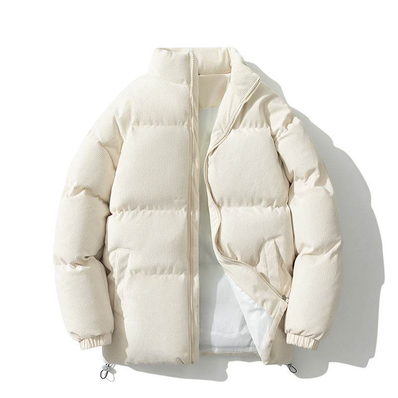 Insulating Mens Puffer Coat - Boxy Stand-Up Collar, Cotton 3D Changing Face Moving Picture Frame - Tophatter Daily Deals