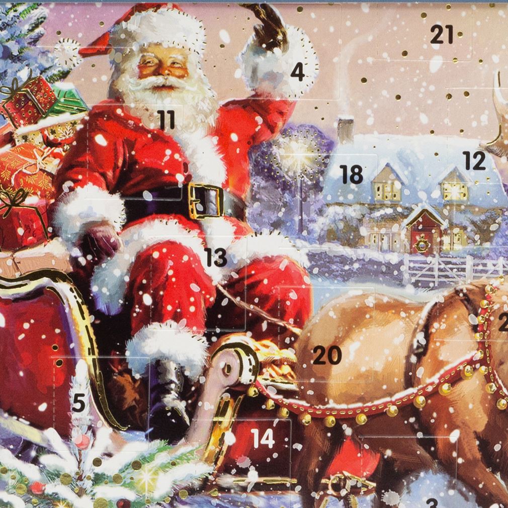 Santas Sleigh Christmas Advent Calendar | Traditional Picture Advent Calendar Advent Calendar - Tophatter Daily Deals