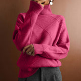 Soft Cozy Womens Sweater - Oversized Diamond Knit Winter Plum 3D Changing Face Moving Picture Frame - Tophatter Daily Deals