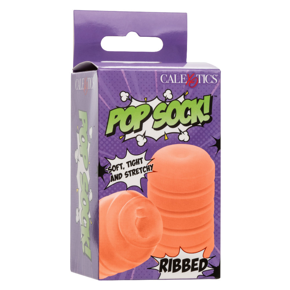 Pop Sock Ribbed Reversible Stroker Soft Tight Stretchy Material Orange > Sex Toys For Men > Masturbators Cup - Tophatter Daily Deals