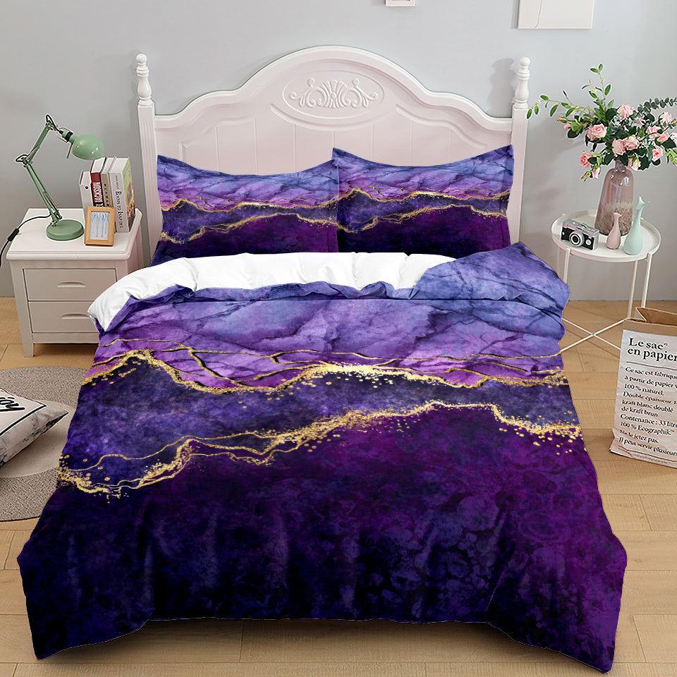 Bedding Home Textile Quilt Cover Three Piece Set G 0 - Tophatter Daily Deals