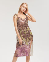 BEAUTIFUL PURPLE GITTER DESIGN CREATED BY FLIPSTYLEZ Women's All-Over Print Tie Strap Split Dress All-Over Print Dresses & Skirts - Tophatter Daily Deals